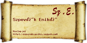 Szpevák Enikő névjegykártya